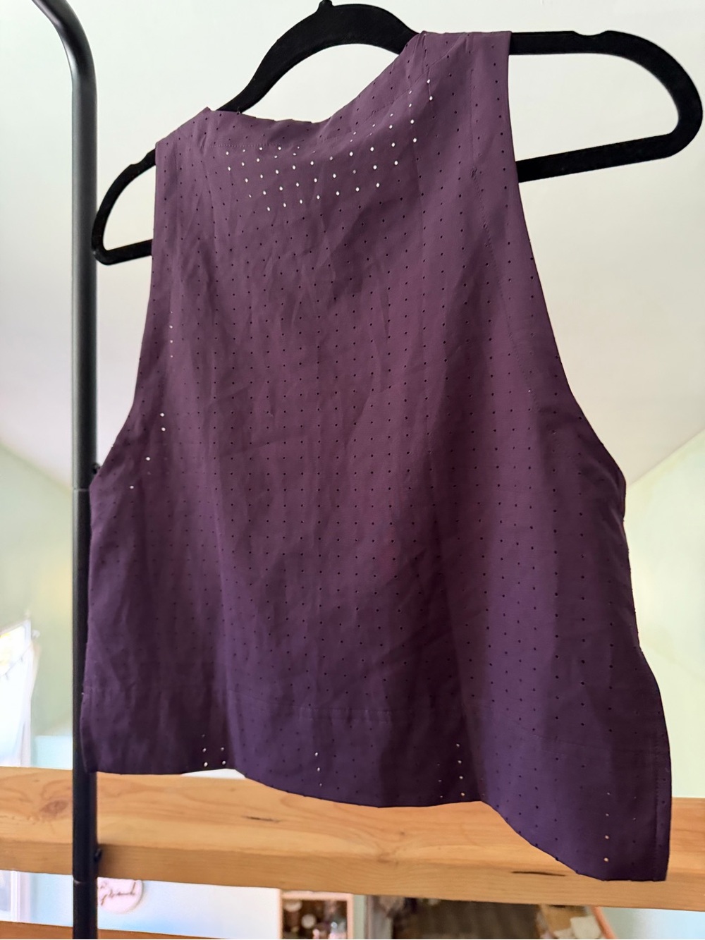 MPG Plum Eyelet Cropped Tank